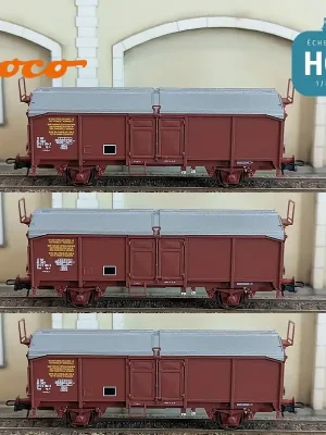 Top-Preis - Set de 3 wagons à toit coulissant Tms SNCF Ep IV HO Roco 6600173