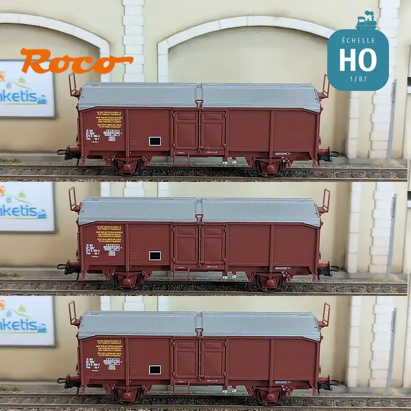 Top-Preis - Set de 3 wagons à toit coulissant Tms SNCF Ep IV HO Roco 6600173