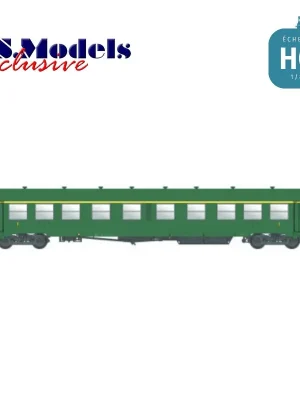 Günstig - Voiture voyageur USI A4t4t U62 longue verte Marquage 1956 SNCF Ep IIId HO LS Models MW40030