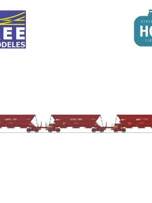 Einfach bestellen | Coffret 3 wagons trémie EX type 1 et 2 "ARBEL-FER" SNCF Ep IV HO REE WB-859