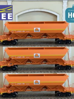 Coffret 3 wagons trémie type EX "COLAS RAIL" SNCF Ep VI HO REE WB-COLAS-1 | Preisknaller