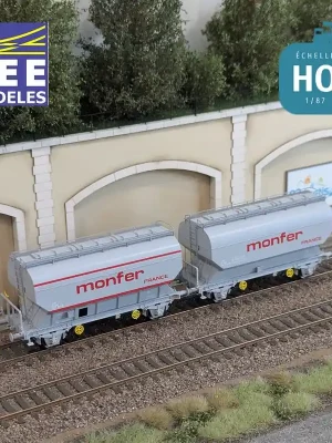 Coffret 2 wagons céréaliers MONFER SNCF Ep IV-V HO REE WB-892 - Extra sparen