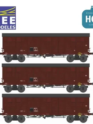 Coffret 3 wagons couverts TP pour Primeurs 4 portes SNCF Ep IIIA HO REE WB-910 | Neuzugang