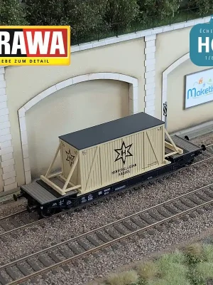 Wagon plat surbaissé type SSt01 et caisse "Henschel & Sohn" DB Ep III HO Brawa 47914 | Super-Preis