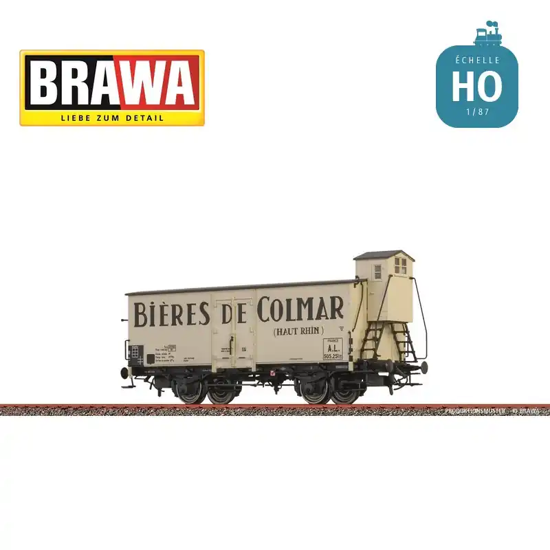 Wagon couvert Bières de Colmar A.L. Ep III HO Brawa 51257 - Hochwertig