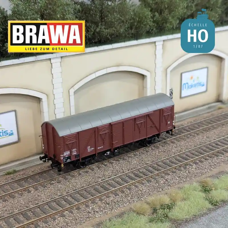 Top-Deal | Wagon couvert type Gbrs-v245 rouge DB Ep IV HO Brawa 51295