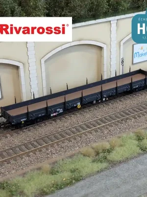 Wagon plat à ranchers type Res gris foncé DB AG Ep VI HO Rivarossi HR6670 | Schnäppchen