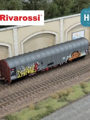 Gleich bestellen | Wagon bâché à bogies type Rils avec graffiti CFF Ep V HO Rivarossi HR6681