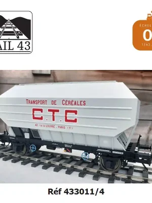 Wagon céréalier B. Richard CTC gris clair boite d‘essieux OCEM SNCF Ep IV O Rail 43 433011/4 | Aktionspreis