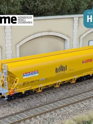 Wagon céréalier Tagnpps 101m3 NACCO LOTOS jaune Ep VI HO NME 511645 - Sicher bezahlen