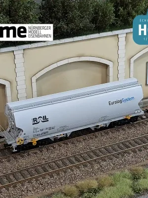 Wagon céréalier Tagnpps 95m3 ATIR EUROLOGSYSTEM gris clair Ep VI HO NME 509646 - Neues Produkt
