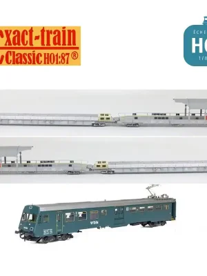 Sofort bestellbar - Set de base 5 wagons transport de voitures 1 Talbot (1 BDt, 2 x Sdt et 2 x Sdt avec rampe) BLS Ep VI HO Exact-Train EX25000