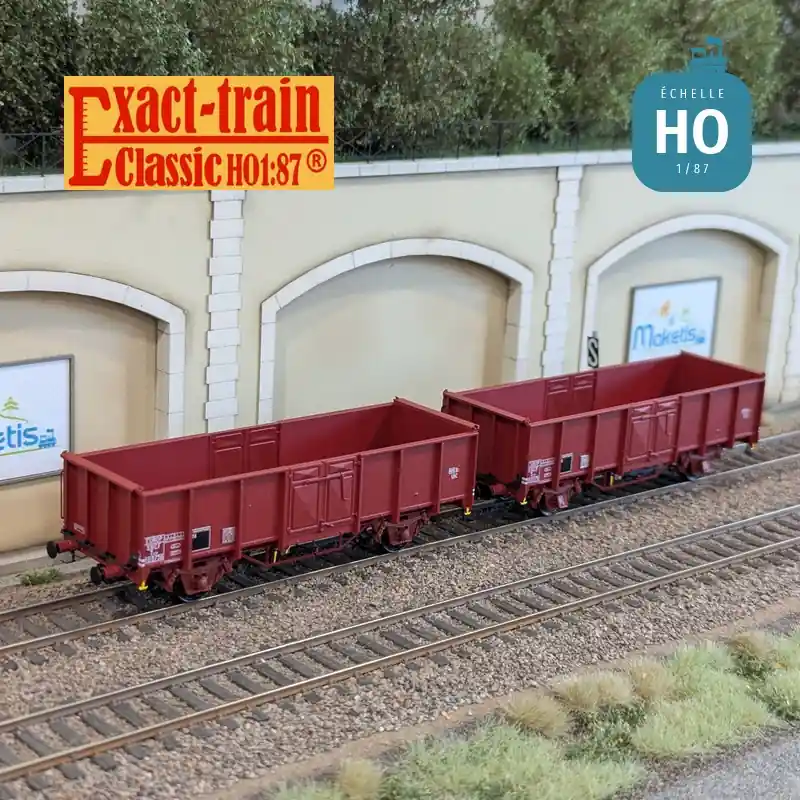 Meistverkauft | Set 2 wagons tombereaux UIC II Tow EUROP boîtes d’essieux OCEM/SKF, roues Leonard et pleines SNCF Ep III HO Exact-Train EX23950