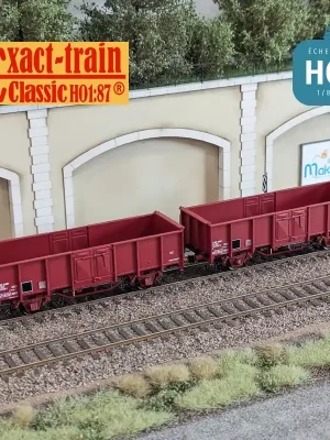 Set de 2 wagons tombereaux UIC II type .E SNCF Ep V HO Exact-Train EX23955 - Letzte Stücke