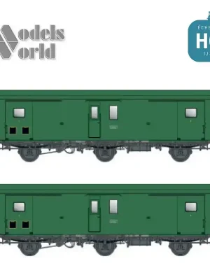 Set 2 fourgons 3 essieux PLM métallisés type Dd2 avec feux fin de convoi SNCF Ep IIIc-d Modelsworld MW106 - Bestpreis