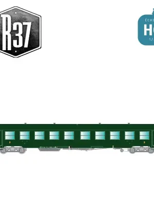 Voiture voyageurs USI Bmyfi courte bogie Y16 verte SNCF Ep III avec éclairage HO R37 42500 | Neu gelistet