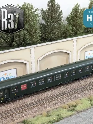 Voiture voyageurs USI Bmyfi longue bogie Y16 verte SNCF Ep III avec éclairage HO R37 42507 | Begrenztes Angebot