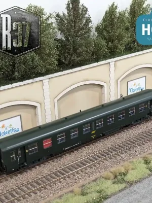 Schnelle Zustellung - Voiture voyageurs USI B10t longue bogie Y16 verte SNCF Ep IVa avec éclairage HO R37 42508
