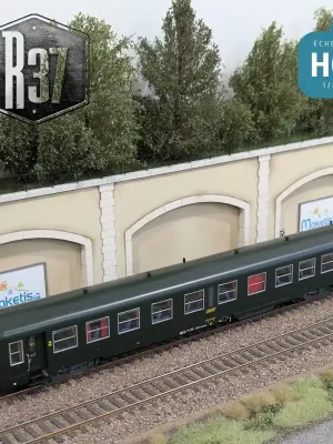 Voiture voyageurs USI B10t longue bogie Y24 verte SNCF Ep IVa avec éclairage HO R37 42514B - Sofort kaufen