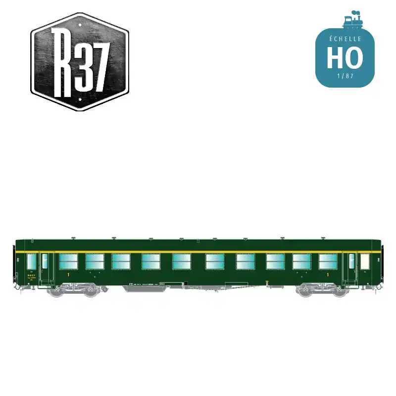 Sehr beliebt - Voiture voyageurs USI A6myfi longue bogie Y24 verte SNCF Ep III avec éclairage HO R37 42518