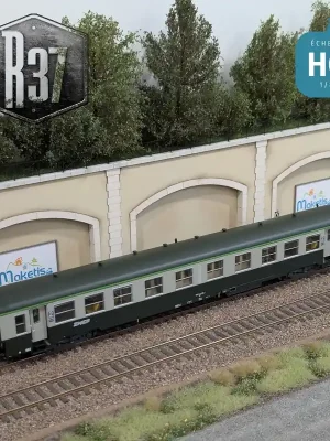 Voiture voyageurs USI B4t4 longue bogie Y24 vert/gris SNCF Ep V avec éclairage HO R37 42524 - Expressversand