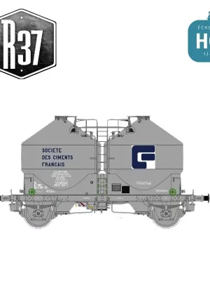 Bewährte Qualität | Wagon silo bi-dômes transport de ciment déco SOCIETE DES CIMENTS FRANCAIS SNCF Ep IV HO R37 43114