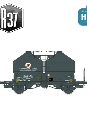Wagon silo bi-dômes transport de ciment déco SMTS chez CNC avec passerelle SNCF Ep III HO R37 43120 - Hochwertig