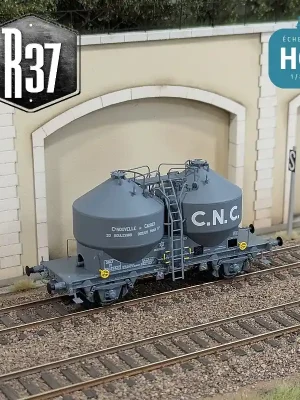 Günstig | Wagon silo bi-dômes transport de ciment déco C.N.C SNCF Ep III HO R37 43121