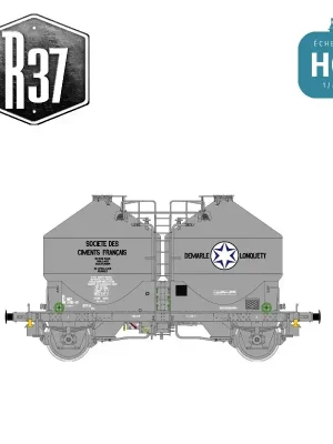 Wagon silo bi-dômes transport de ciment déco DEMARLE LONQUETY SNCF Ep IV HO R37 43124 | Heute bestellen