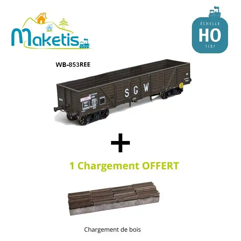 Packung TP Offener Güterwagen H0 REE WB-853 + Beladung kostenlos - Bestpreis