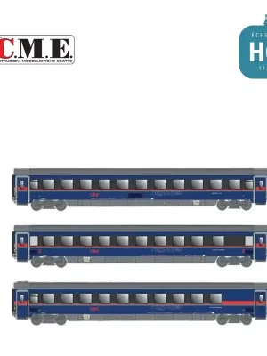 Coffret de 3 voitures type Bmz, Bcmz couchette et Bbcmvz nouvelle livrée "Nightjet" OBB EP VI HO ACME 55371 - Neu hinzugefügt