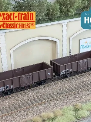 Sicher einkaufen | Set 2 wagons tombereaux UIC II Tow boîtes d’essieux OCEM, roues Leonard SNCF Ep III HO Exact-Train EX23956