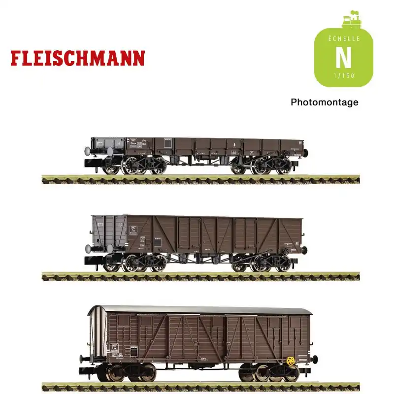 Geprüfte Qualität | Set de 3 wagons de marchandises SNCF Ep III N Fleischmann 6660167