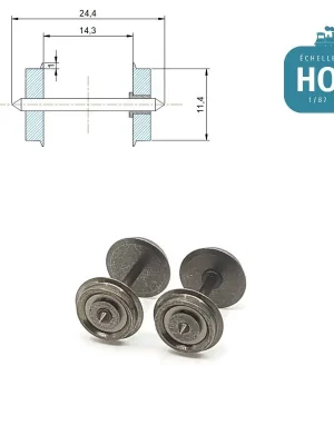 Essieux NEM (2 pcs) pour wagon Lima diamètre 11,4 mm HO MAK6109 | Preisnachlass