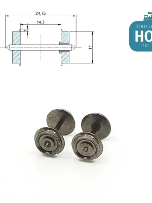 Nicht verpassen - Essieux NEM (2 pcs) pour wagon Roco diamètre 11,0 mm HO MAK6112