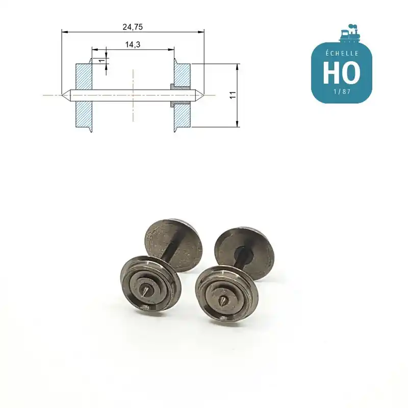 Nicht verpassen - Essieux NEM (2 pcs) pour wagon Roco diamètre 11,0 mm HO MAK6112