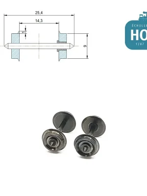 Essieux NEM (2 pcs) pour wagon Jouef diamètre 9,0 mm HO MAK6137 | Jetzt kaufen
