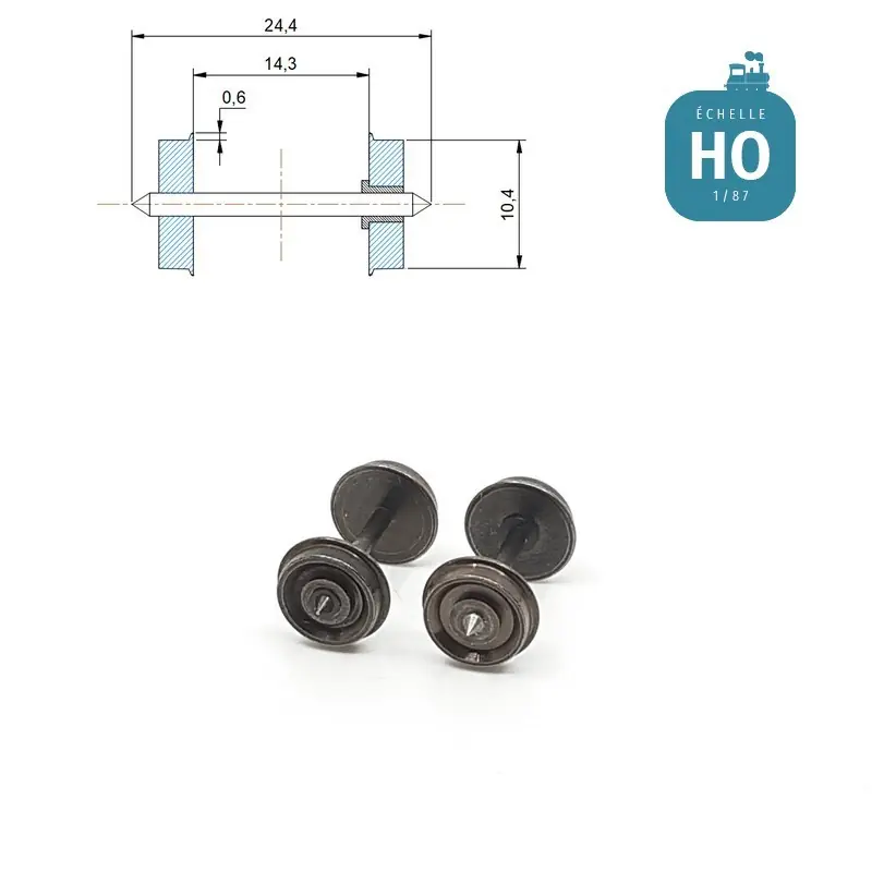 Essieux RP25 (2 pcs) pour wagon Lima diamètre 10,4 mm HO MAK8108 | Jetzt neu