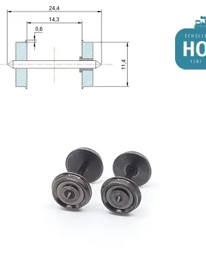 Jetzt bestellen - Essieux RP25 (2 pcs) pour wagon Lima diamètre 11,4 mm HO MAK8109