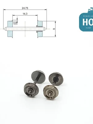 Essieux RP25 (2 pcs) pour wagon Roco diamètre 9,0 mm HO MAK8111 | Sofort bestellen