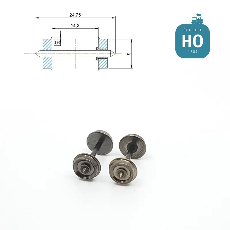 Essieux RP25 (2 pcs) pour wagon Roco diamètre 9,0 mm HO MAK8111 | Sofort bestellen