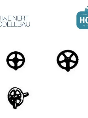 Volants à main à 4 et 5 rayons (16 pcs) pour locomotive vapeur HO Weinert 82602 | Sehr gut bewertet
