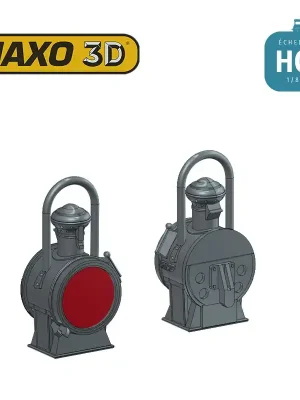 Super-Preis - Lanternes feu de fin de convoi type 9LQ rouge Ep II-III 2 pcs HO Haxo 3D 344006