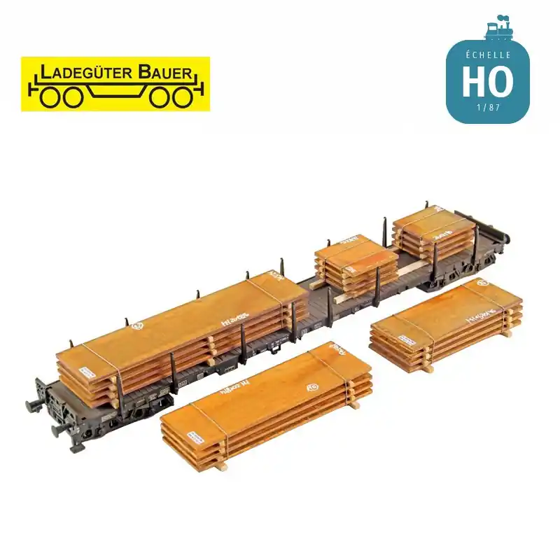 Jetzt verfügbar - Assortiment de plaques d‘acier rouillées 4 pcs HO Ladegüter Bauer H01302