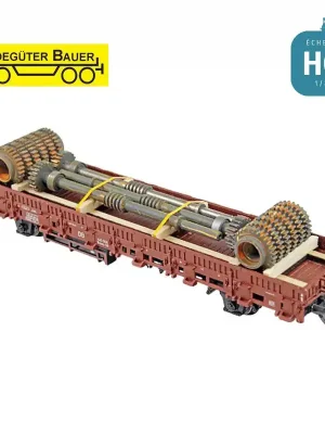 Endet bald | Vieux rouleaux concasseurs avec arbres HO Ladegüter Bauer H01365