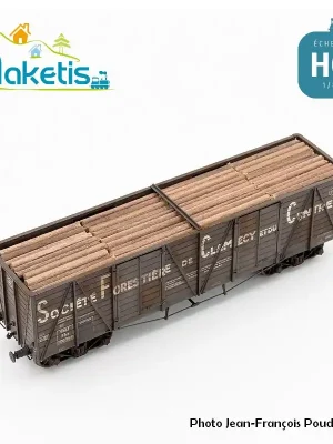 Holzladung für offenen Güterwagen TP hoch Clamecy REE HO Maketis 5510 | Werkspreis