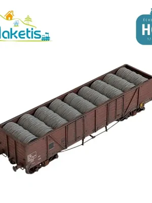 Nur begrenzt verfügbar | Verladen von Stahlseilrollen für offenen Güterwagen TP REE HO Maketis 5520