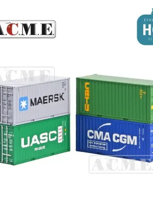 Profi-Qualität - Assortiment de 4 containers 20 pieds (CATU,MAERSK,CMA CGM et UASC) HO ACME 95066