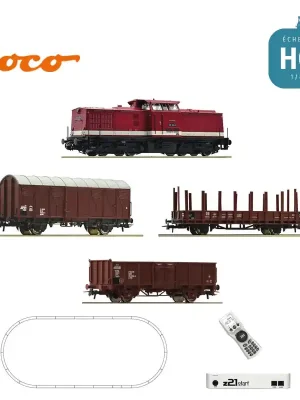 Coffret de départ Digital Z21 Locomotive diesel 110 avec train de fret DR Ep IV HO ROCO 5110009 | Super-Preis