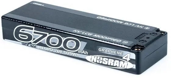 Nosram Accu Lipo LCG HV Graphene 4 Stock Spec 7.6V 6700mAh 120C | Profi-Qualität